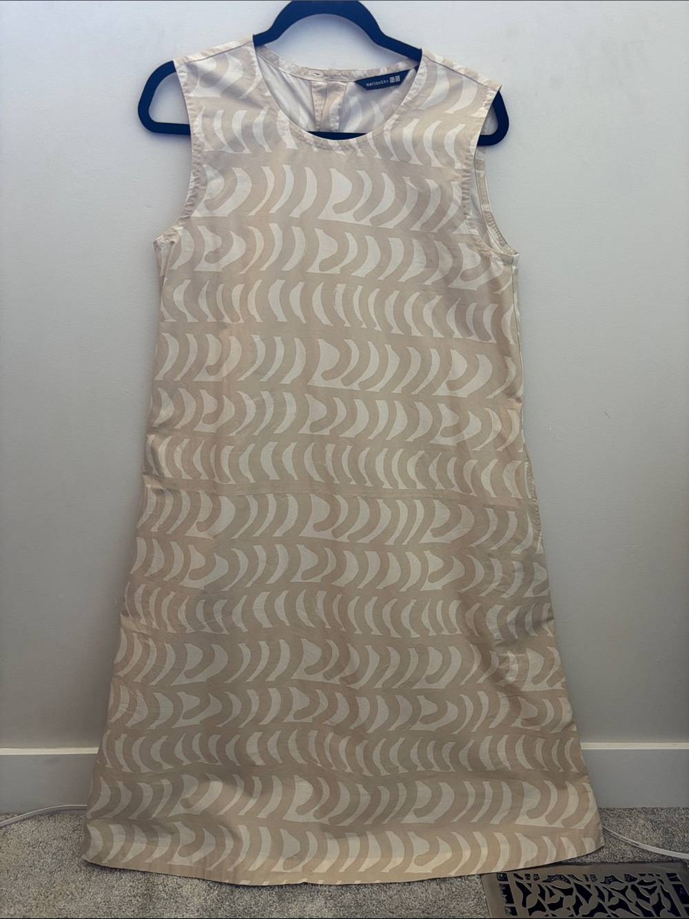 UNIQLO x Marimekko Beige Graphic Print Sleeveless A-Line Dress